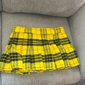 Yellow Plaid Mini Skirt